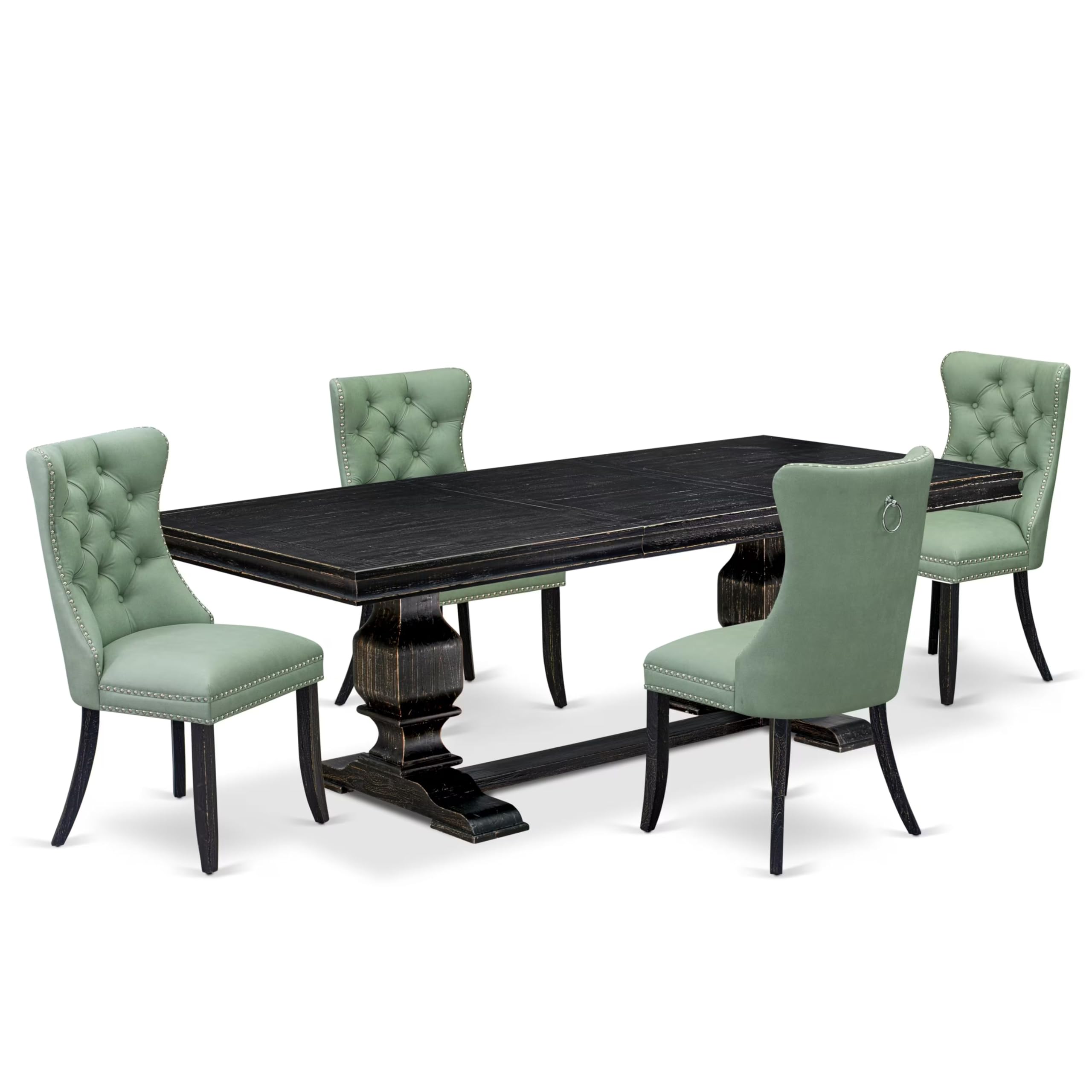5 Pieces Modern Dining Set a Rectangle Kitchen Table and 4 Dining Chairs