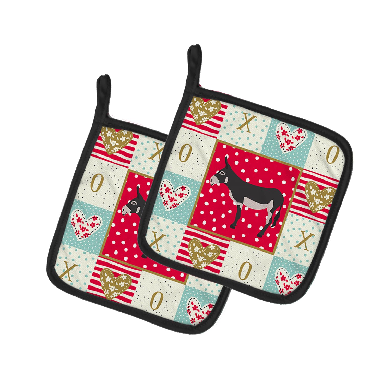 American Mammoth Jack Donkey Love Pair of Pot Holders