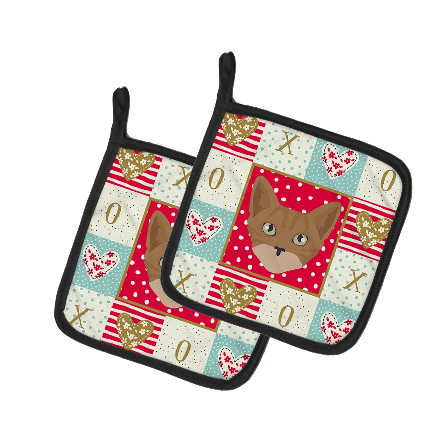 Australian Mist Cat Love Pair of Pot Holders