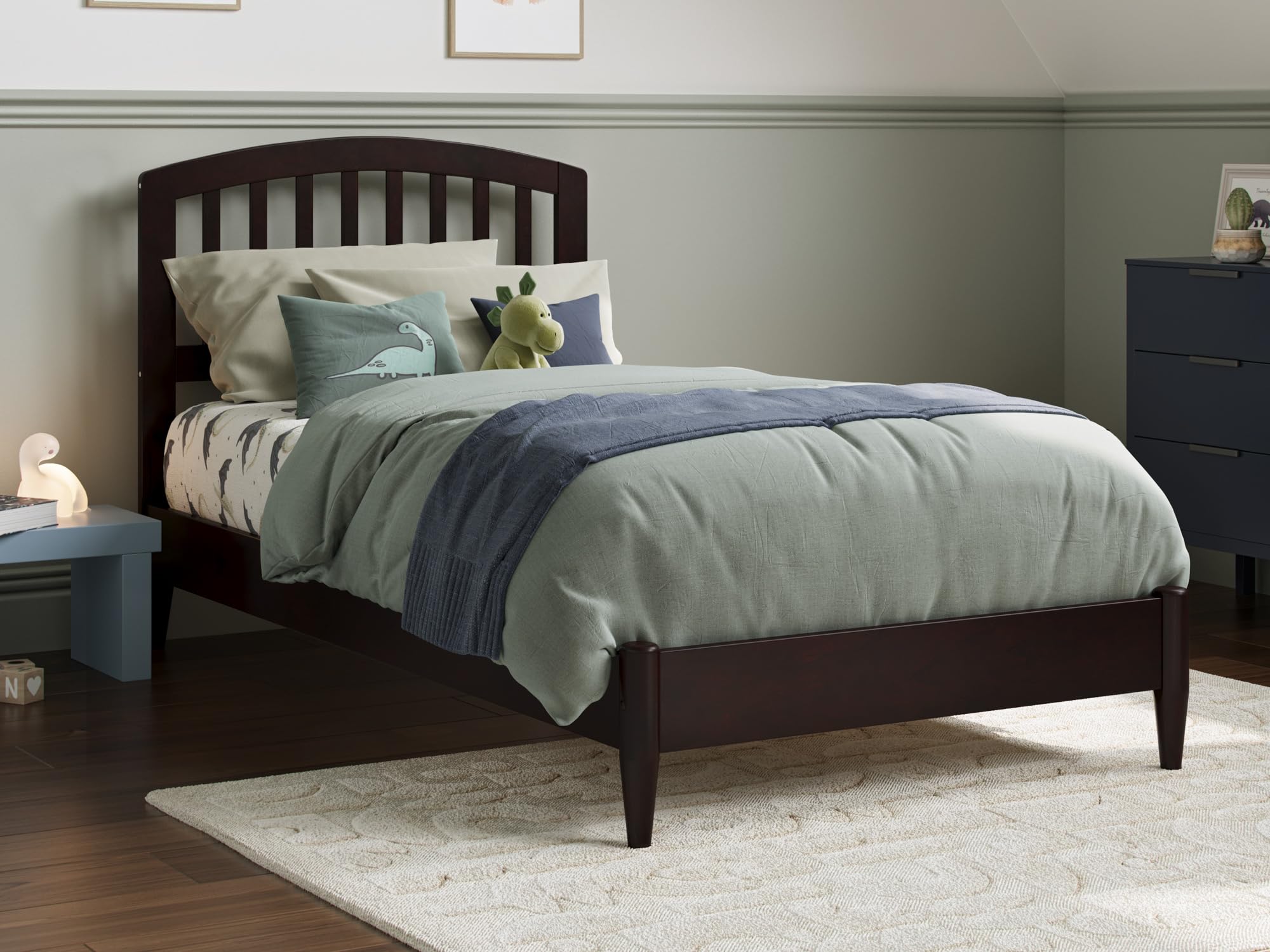 Quincy Twin Solid Wood Low Profile Platform Bed in Espresso