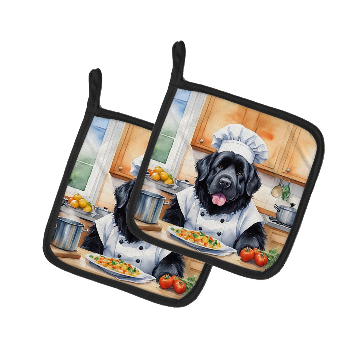 Newfoundland The Chef Pair of Pot Holders
