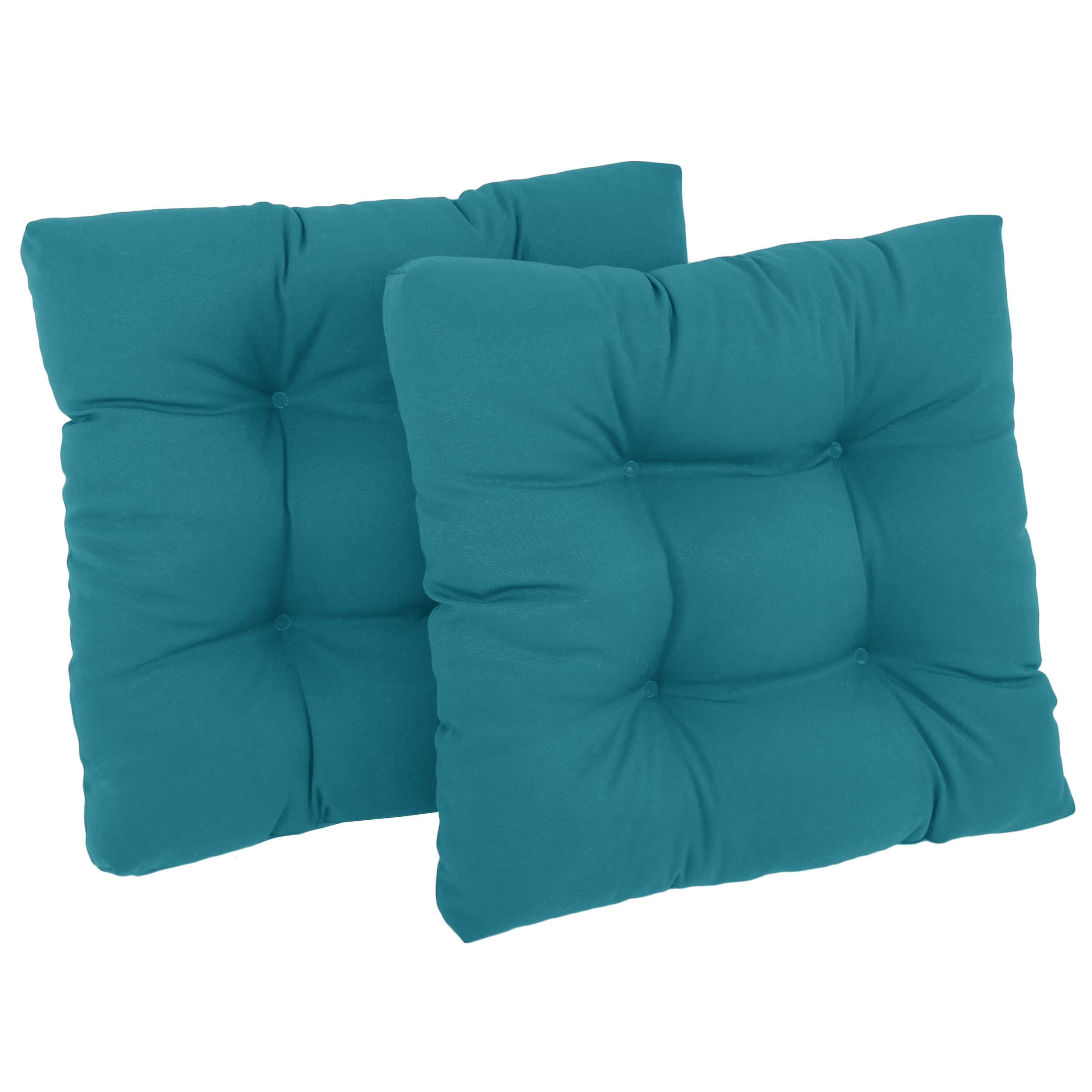 19-inch Squared Twill Tufted Dining Chair Cushions (Set of 2)  94005-2CH-TW-AB