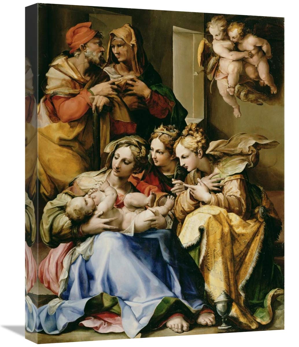 Holy Family with Saints Anne, Catherine of Alexandria, and Mary Magdalene-Canvas Art-18x24”