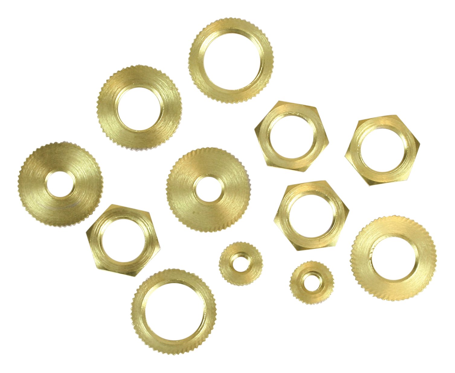 Orrco Locknuts Assorted Solid Brass (Model: 60168), 12 Each Set