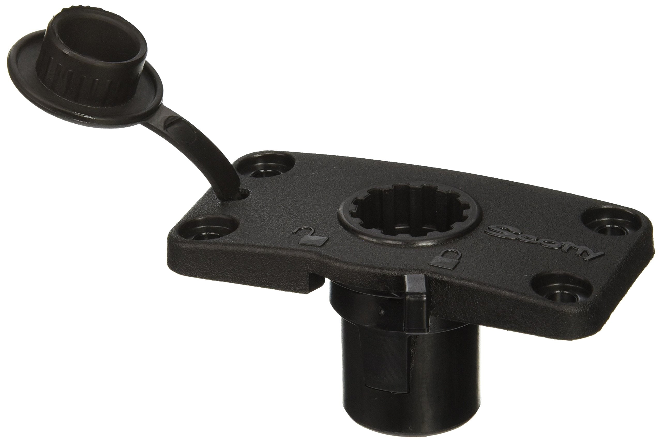 SCOTTY FLUSH DECK MOUNT LOCKING BLACK W/ RAIN CAP