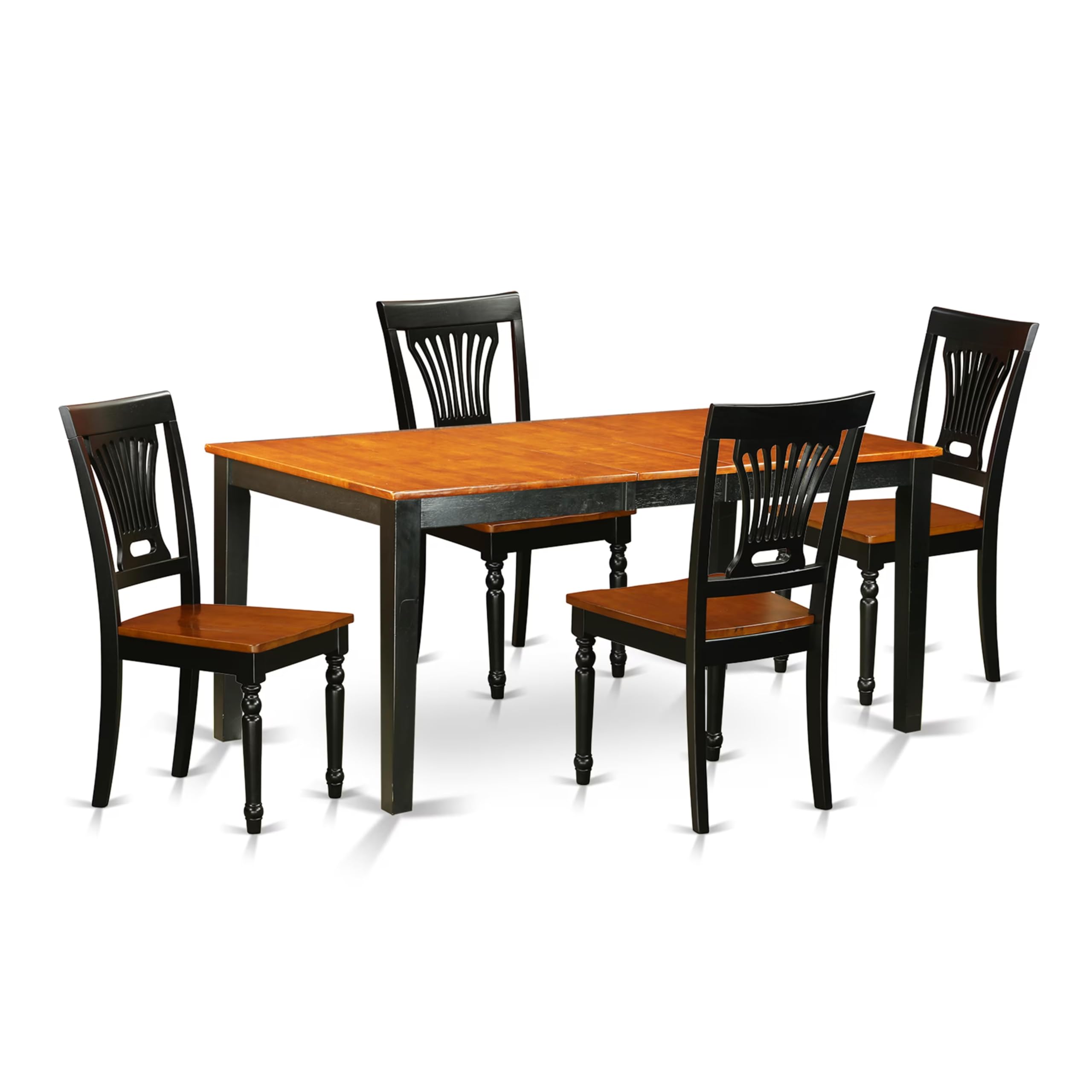 NIPL5-BCH-W 5 PC Table set-Dining Table and 4 Wooden Dining Chairs