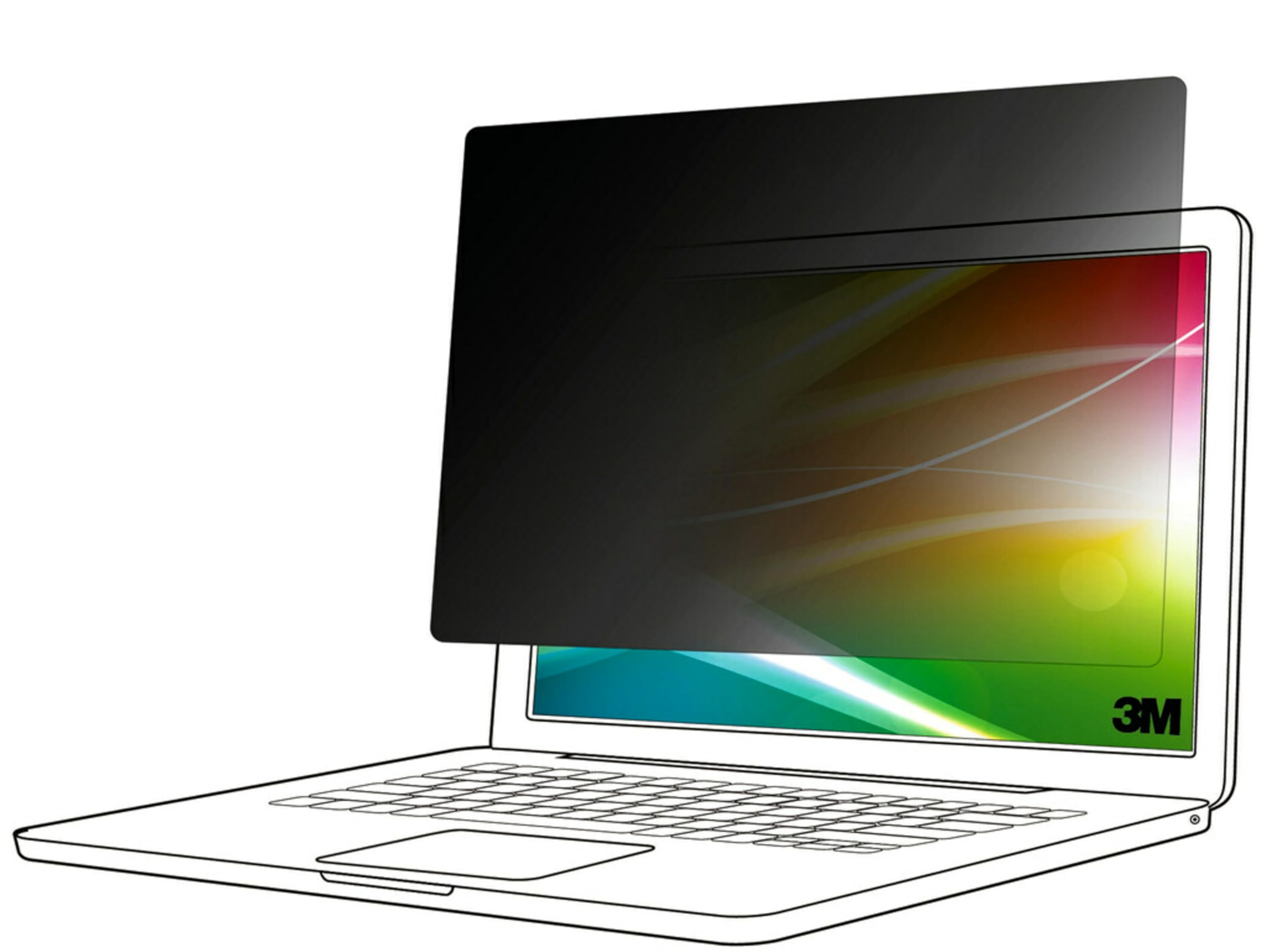 3M Bright Screen Privacy Filter for 15.6in Laptop, 16:9, BP156W9B Black, Matte