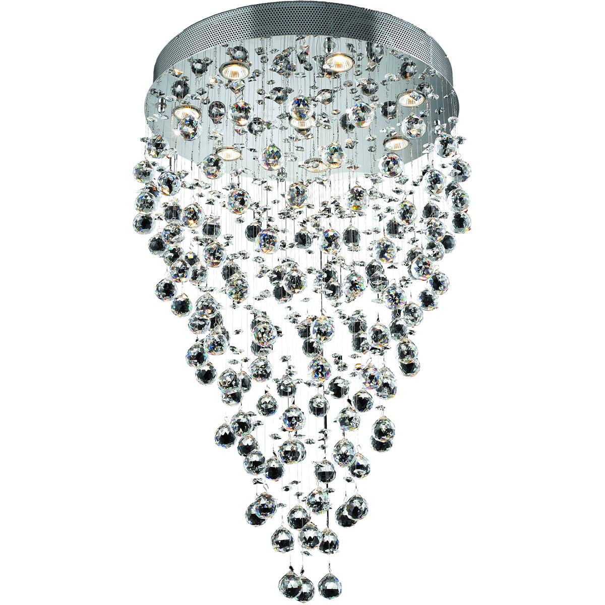 Galaxy 8 light Chrome Chandelier Clear Royal Cut Crystal