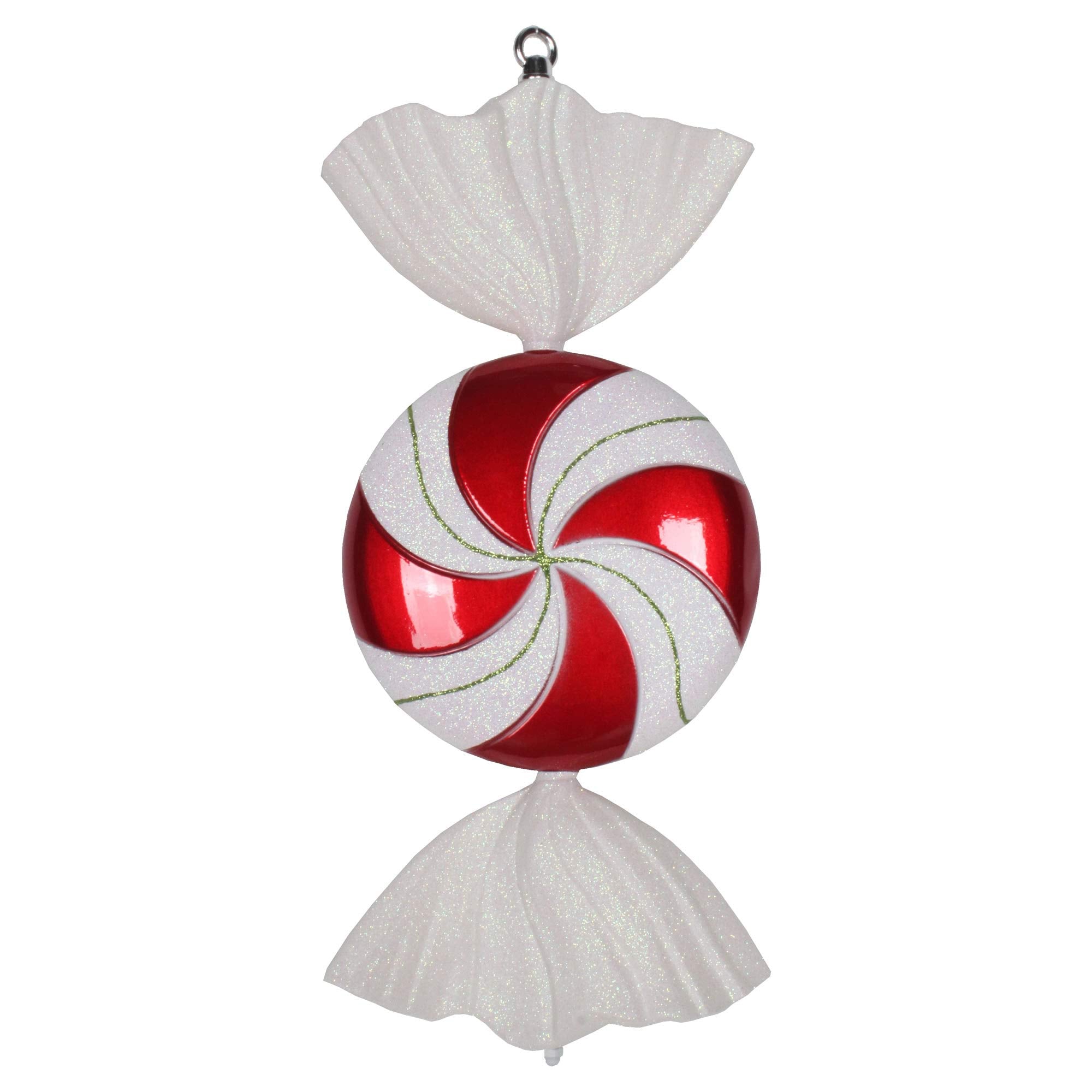 Casafoyer  18.5” Red-White Swirl Candy Glitter - M153003 - (Pack Of 2)