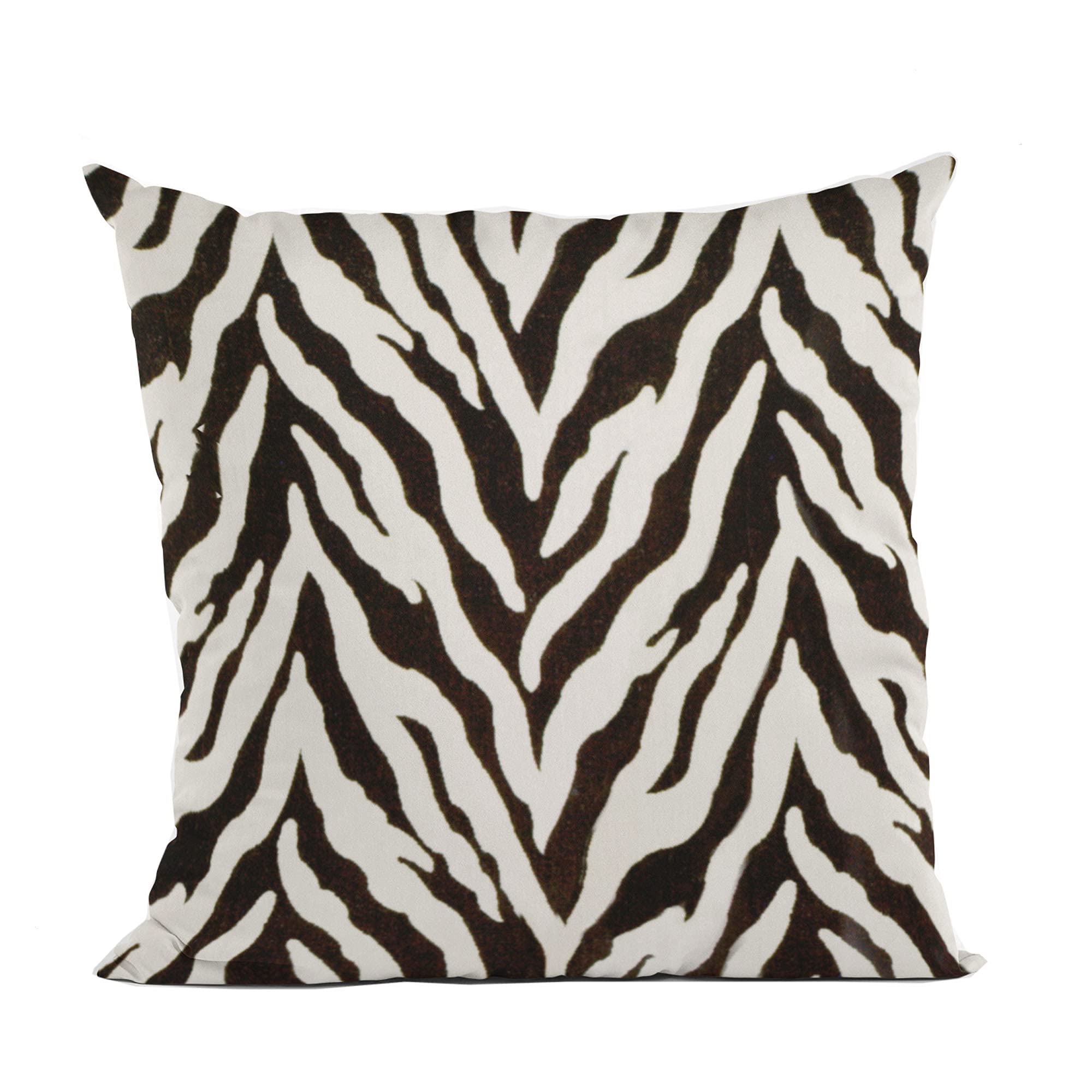 Plutus Ebony/Ivory Zebra Zebra Print Velvet Luxury Throw Pillow - Double sided  20 x 30” Queen