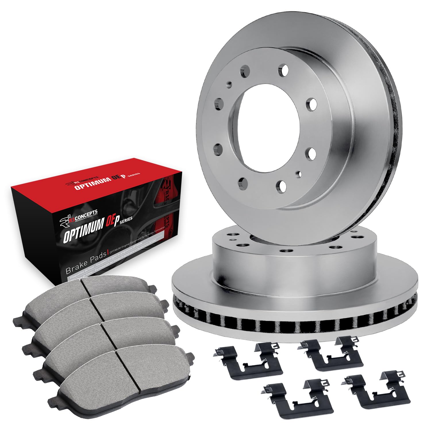 R1 Concepts Disc Brake Rotor Set with Optimum Oe Pads and Hardware WFUH1-99651