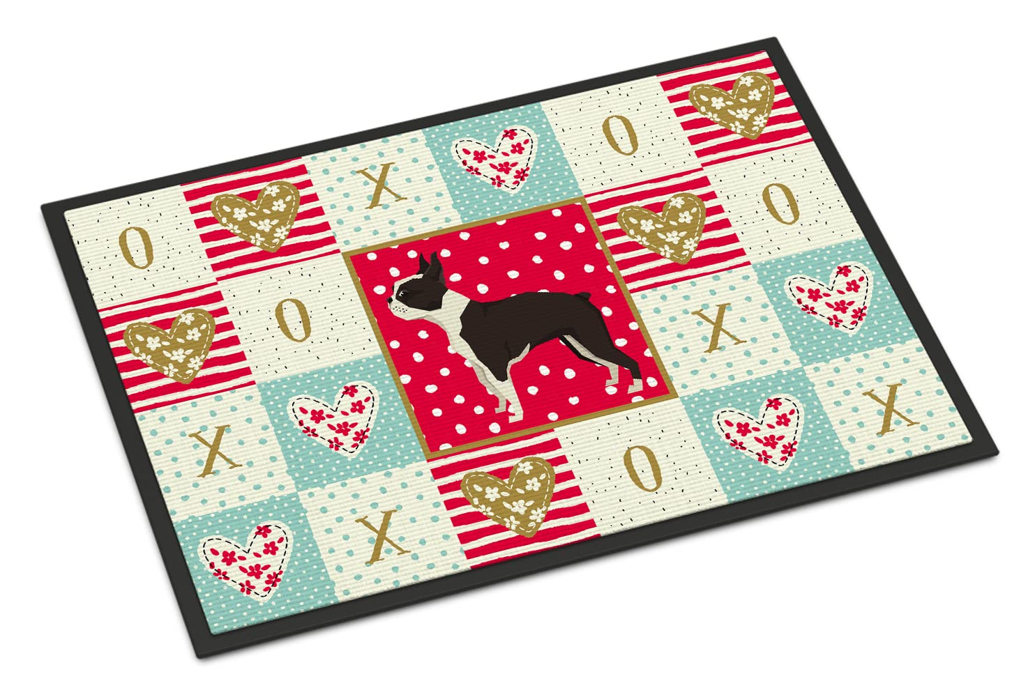 Boston Terrier Love Indoor or Outdoor Mat 18x27