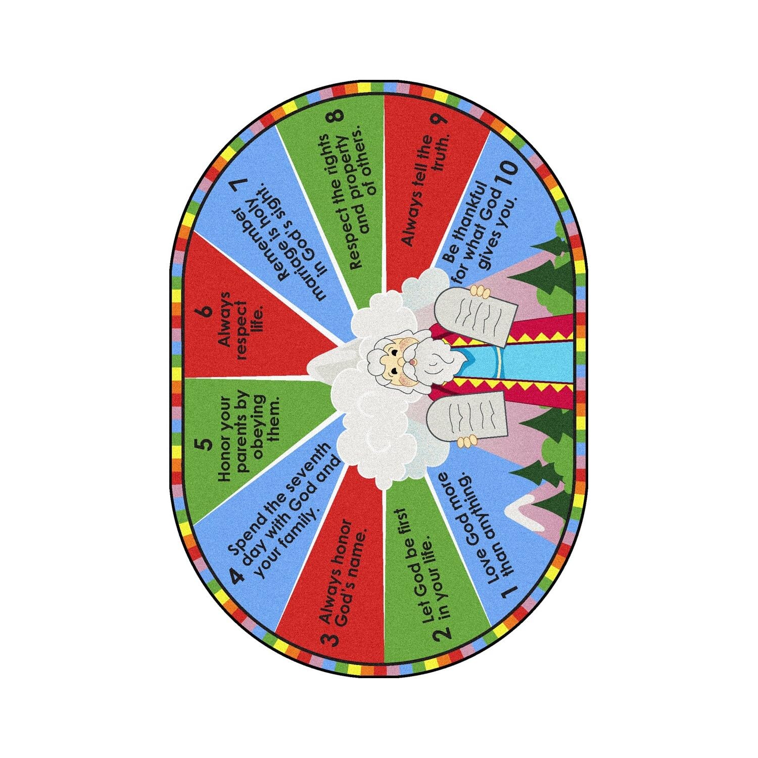 Ten Commandments 310 x 54??Oval area rug in color Multi