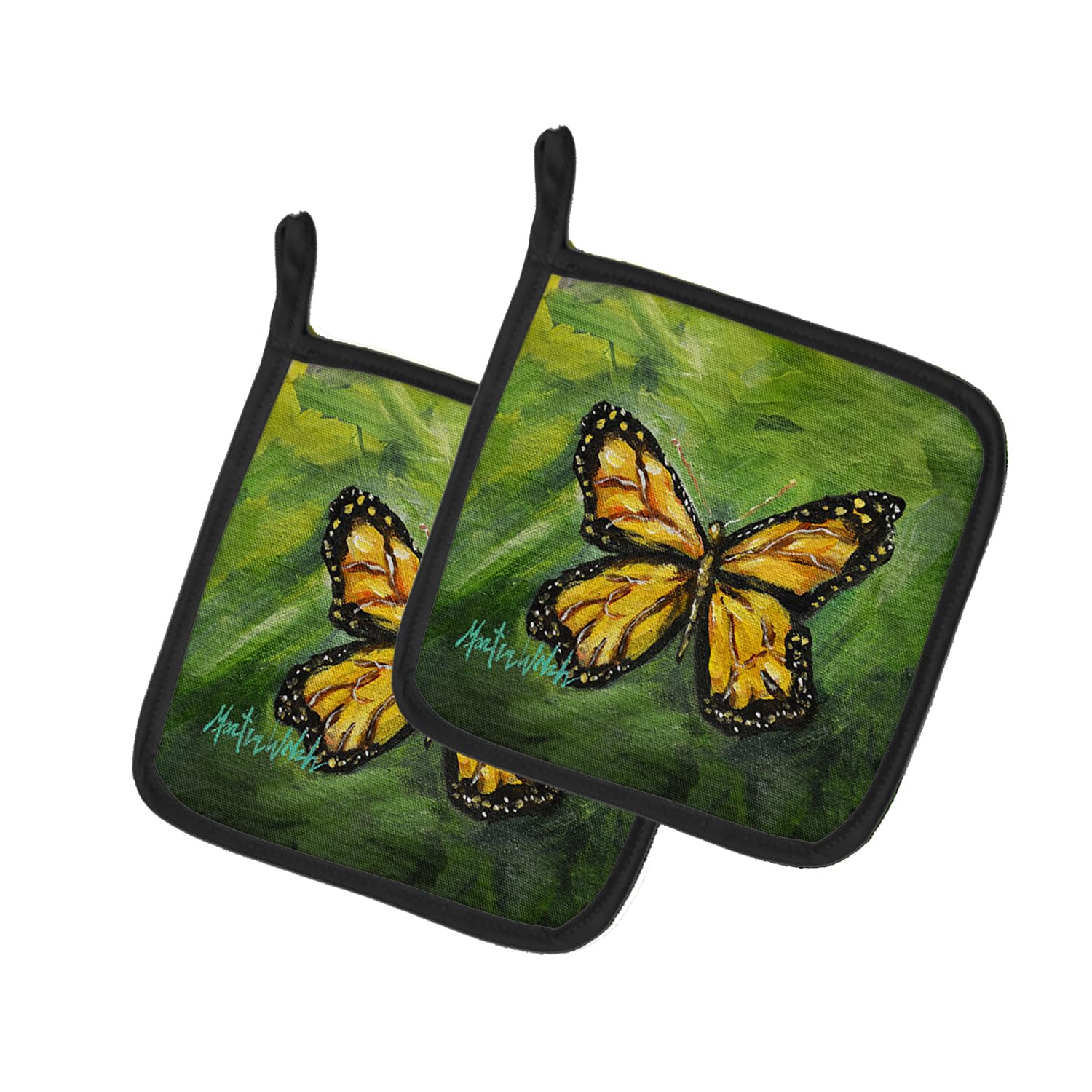 Monarch Glover Fly Butterfly Pair of Pot Holders