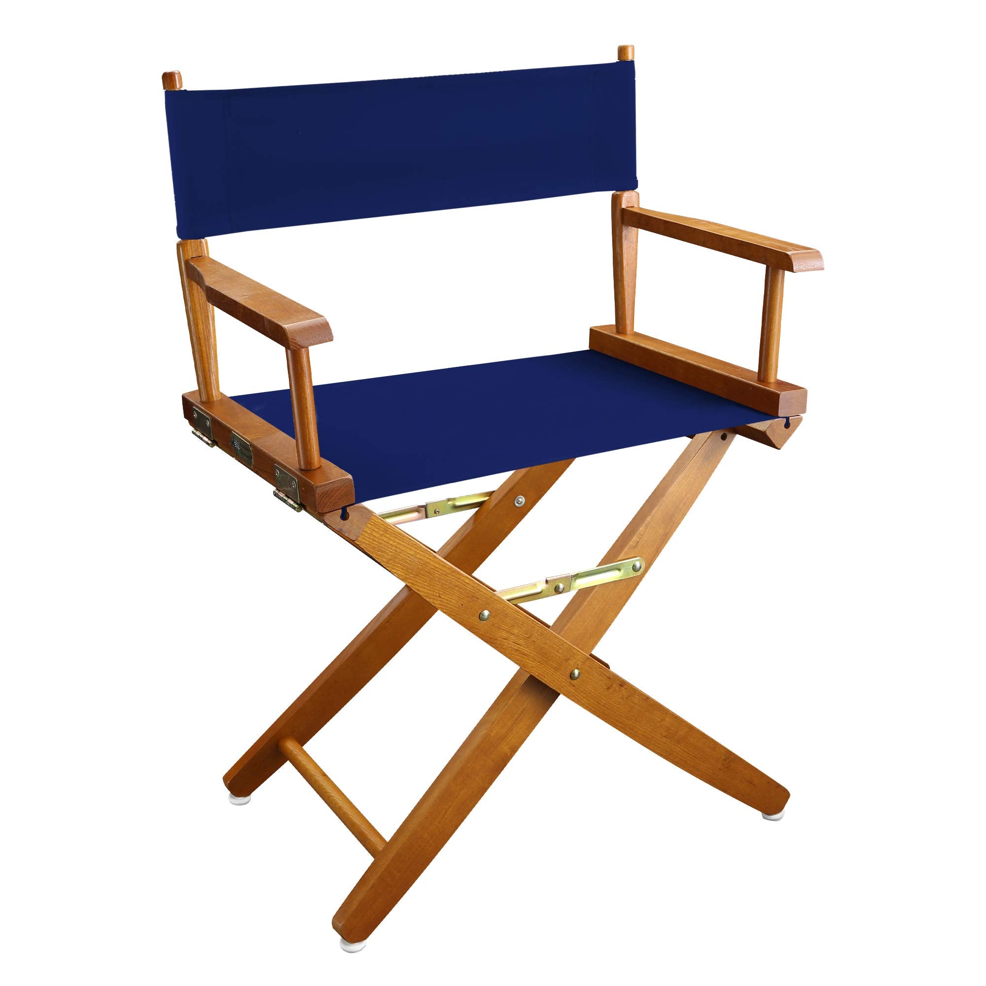 Extra-Wide Premium 18  Directors Chair Mission Oak Frame W/Royal Blue Color Cover