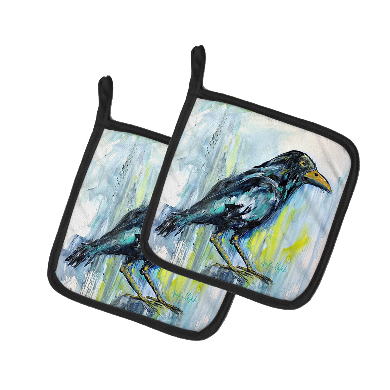 Burnt Corn Crow Pair of Pot Holders
