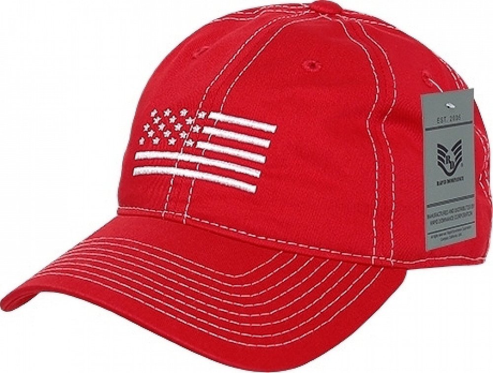 Relaxed Graphic Cap,White US Flag,Red