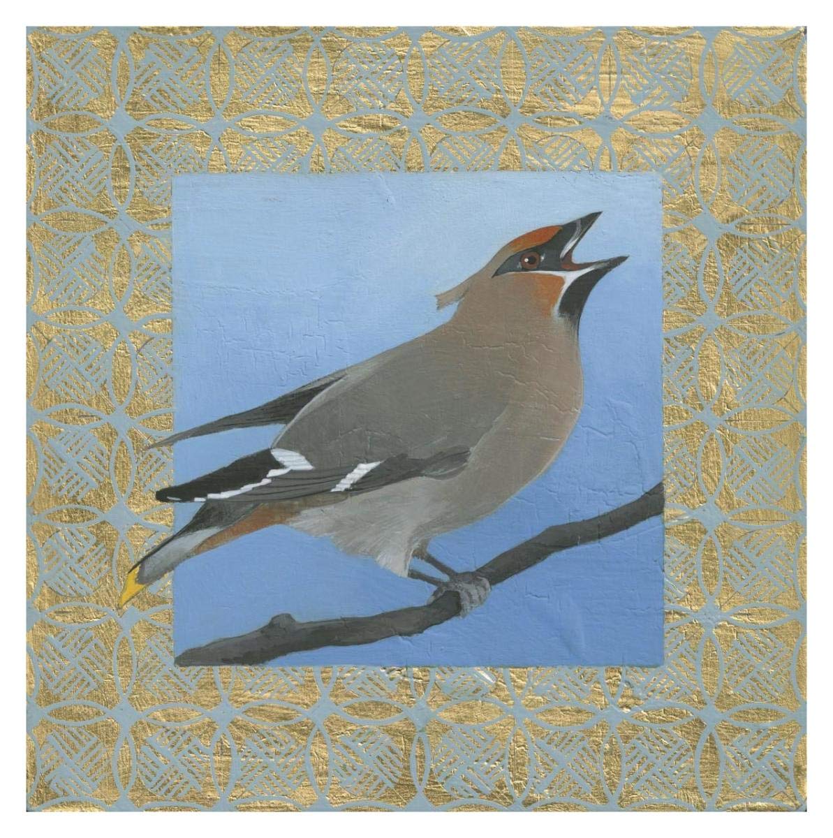 Cedar Waxwing -Paper Art-32x32”