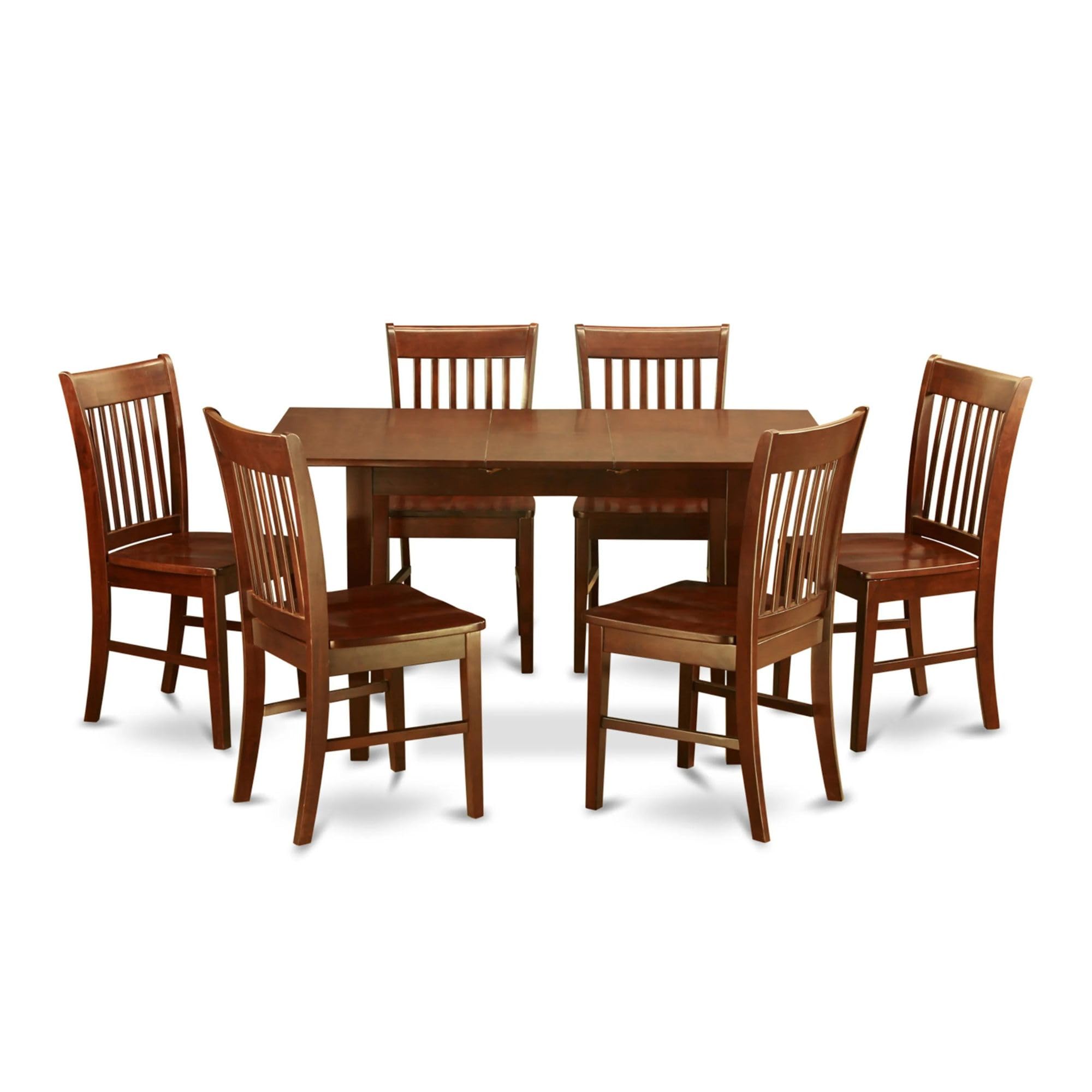 7  Pc  small  Kitchen  Table  set  -  Table  with  Leaf  and  6  Dining  Chairs