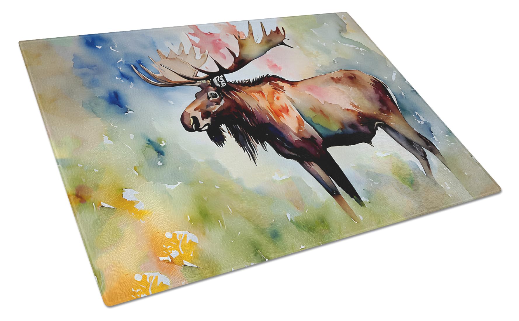 Carolines Treasures DAC2964LCB Moose Glass Cutting Board Large Decorative Tempered Glass Kitchen Cutting and Serving Board Large Size Chopping Board