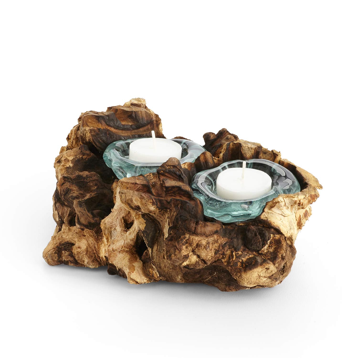 Double Cohasset Molten Glass Candle Holder