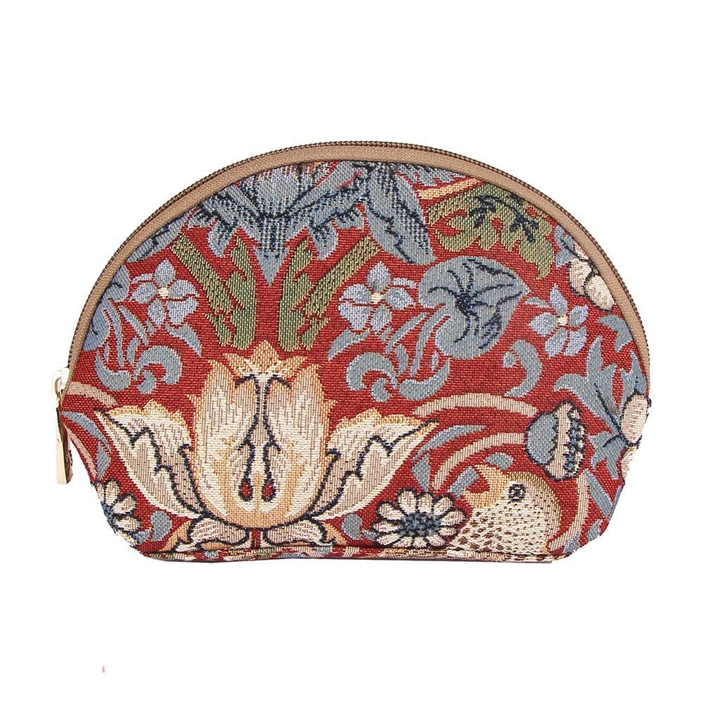 William Morris Strawberry Thief Red Cosmetic Make Up Bag