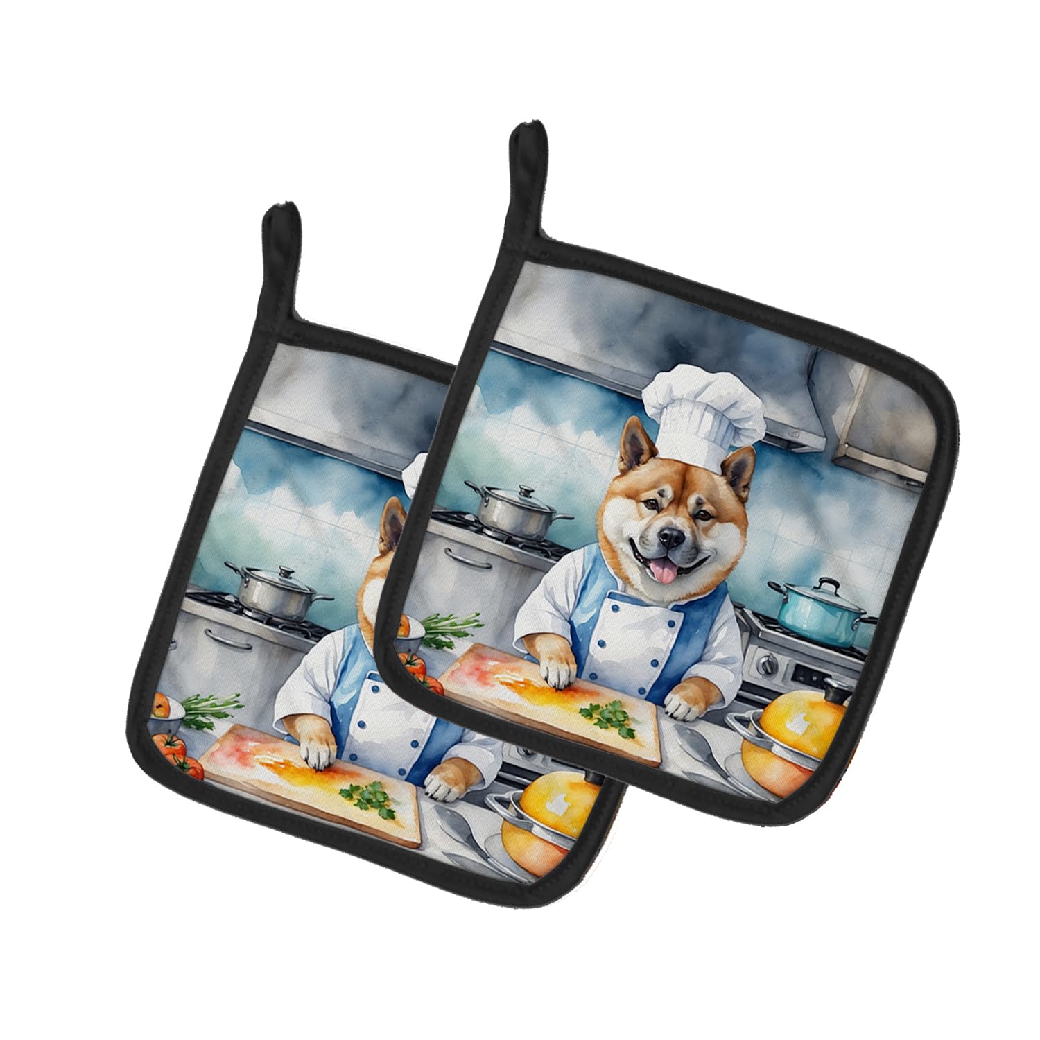 Akita The Chef Pair of Pot Holders