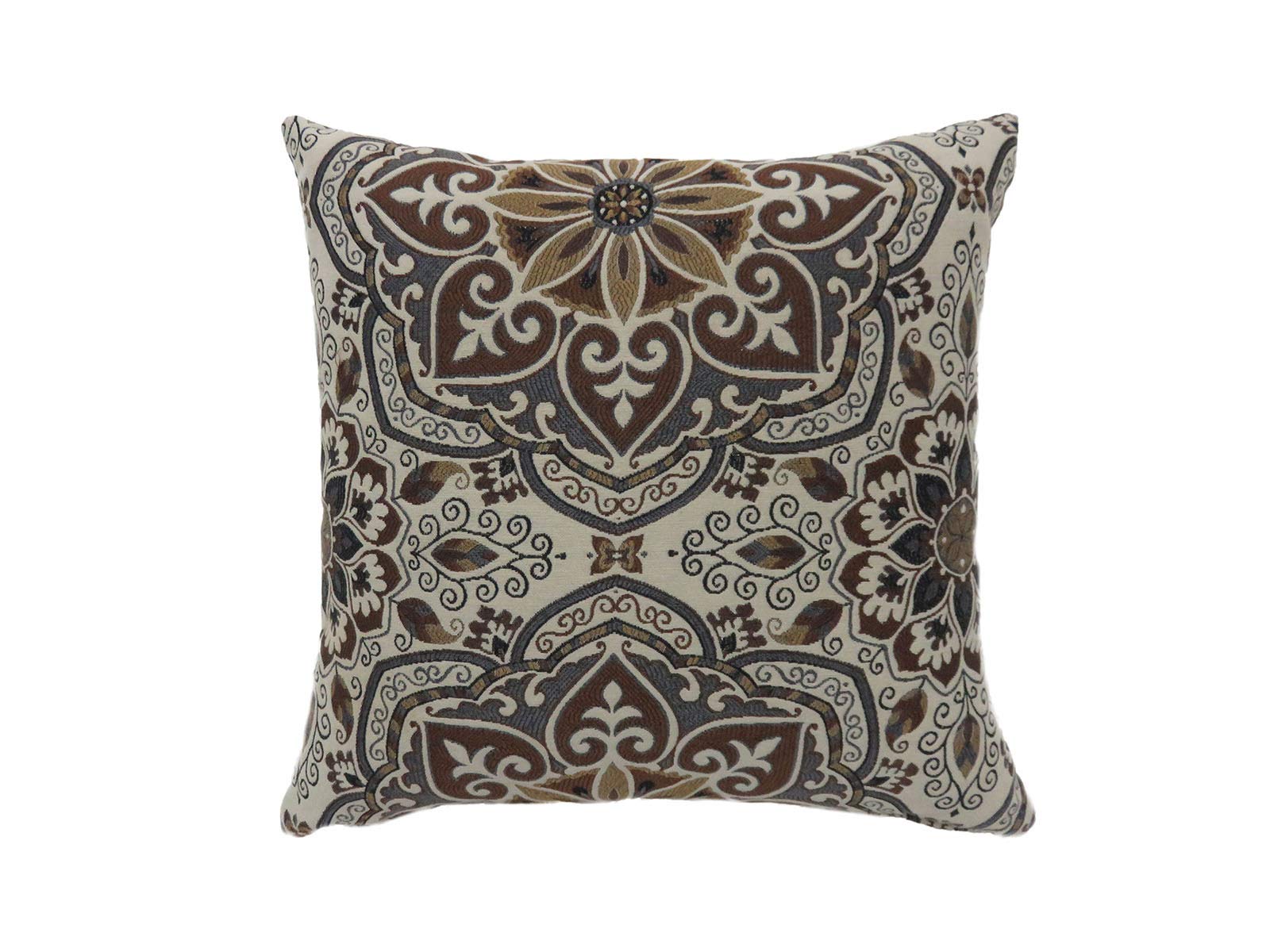 Benjara Contemporary Style Medallion Patterned Set Of 2 Throw Pillow, Multicolor