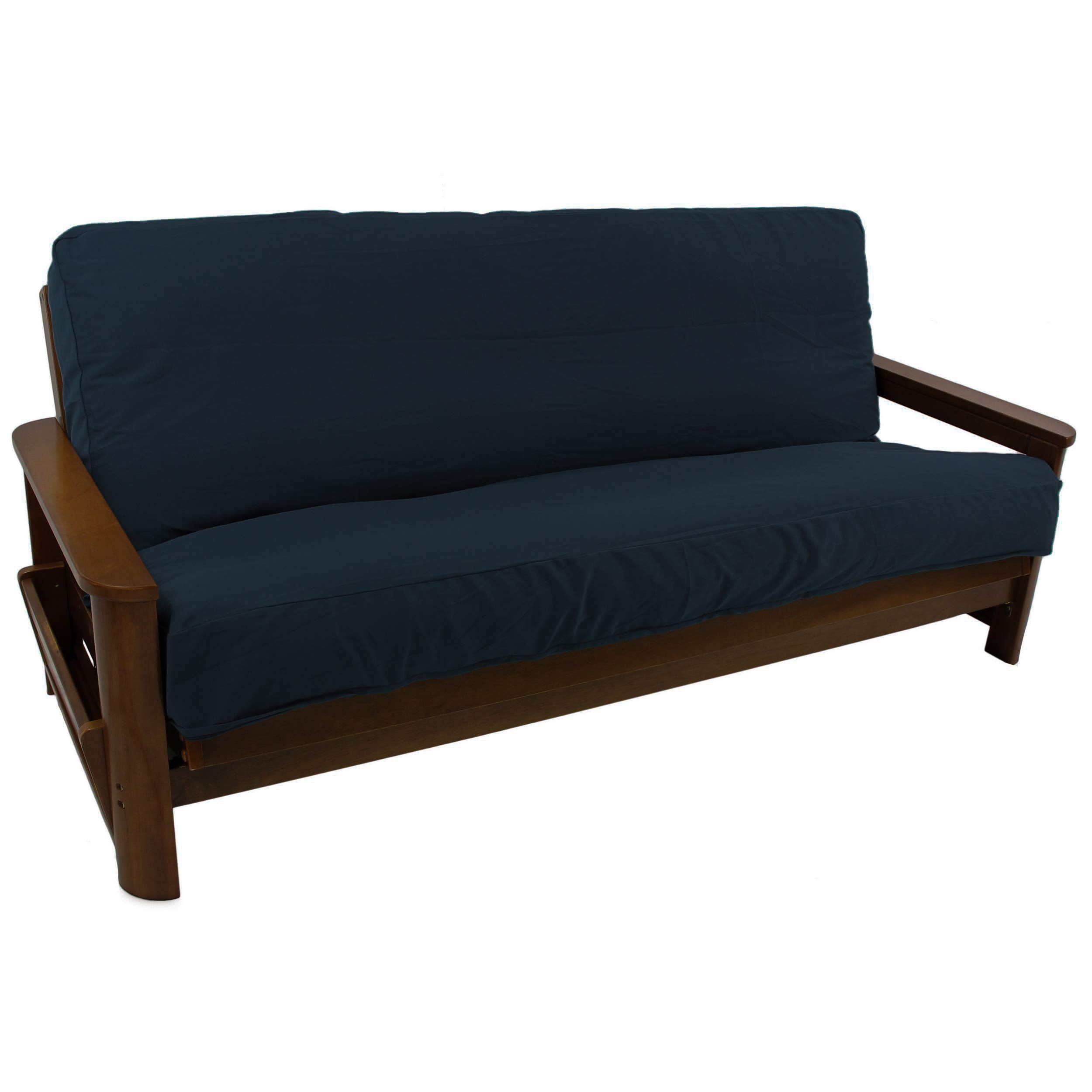 Solid Twill 8 to 9-inch Full Futon Cover - Navy