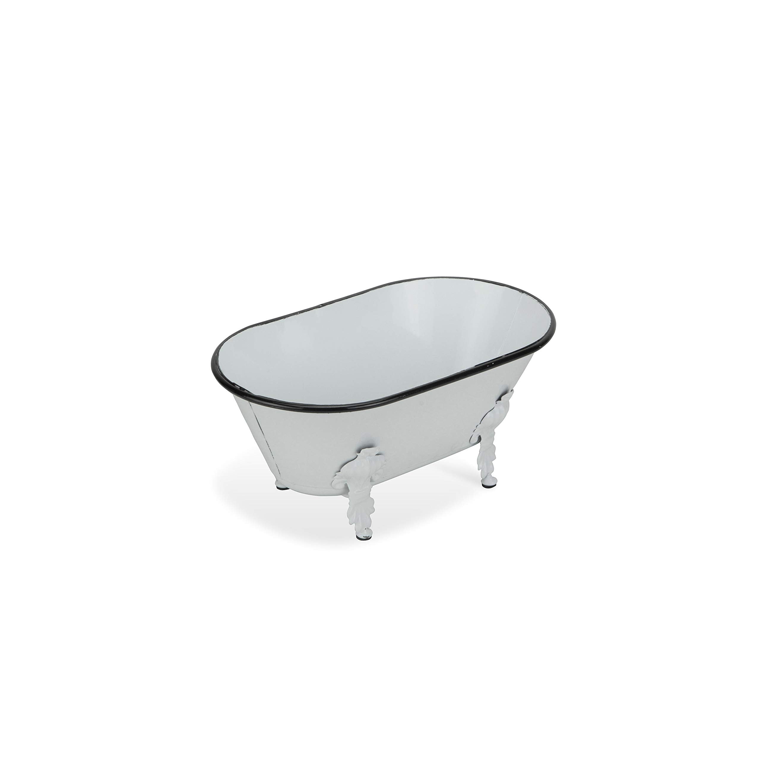 Lavande Metal Fleur-de-Lis Tub Decor - Small - White
