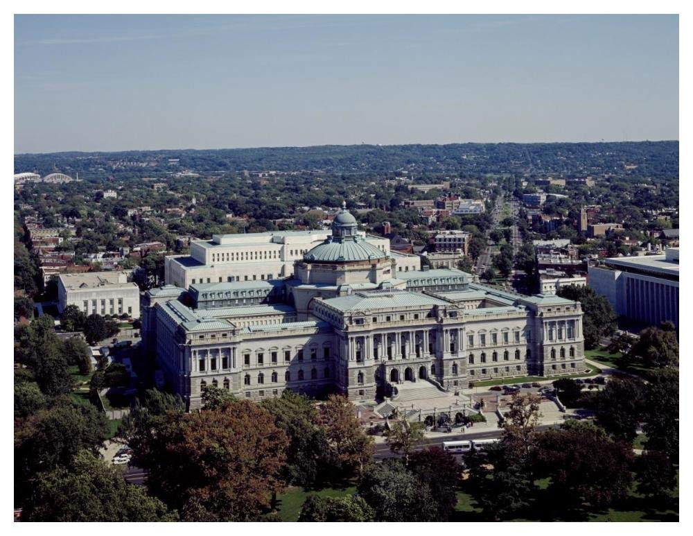 View of the Library of Congress Thomas Jefferson Building from the U.S. Capitol dome, Washington, D.C.-Paper Art-50x38”
