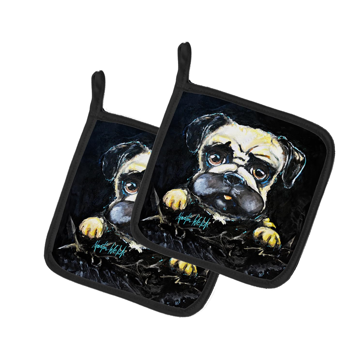Pug It Out Pair of Pot Holders