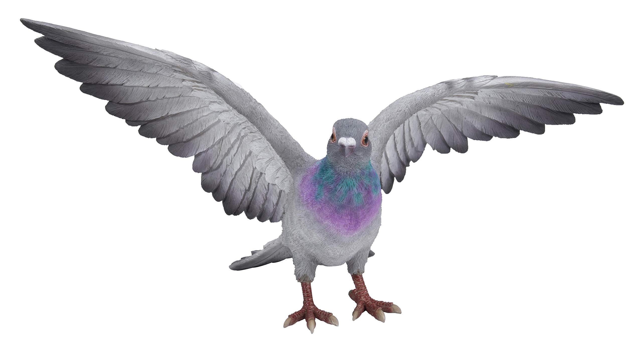Hi-Line Gift Ltd 87681-B Grey Pigeon with Coloured Neck Statue