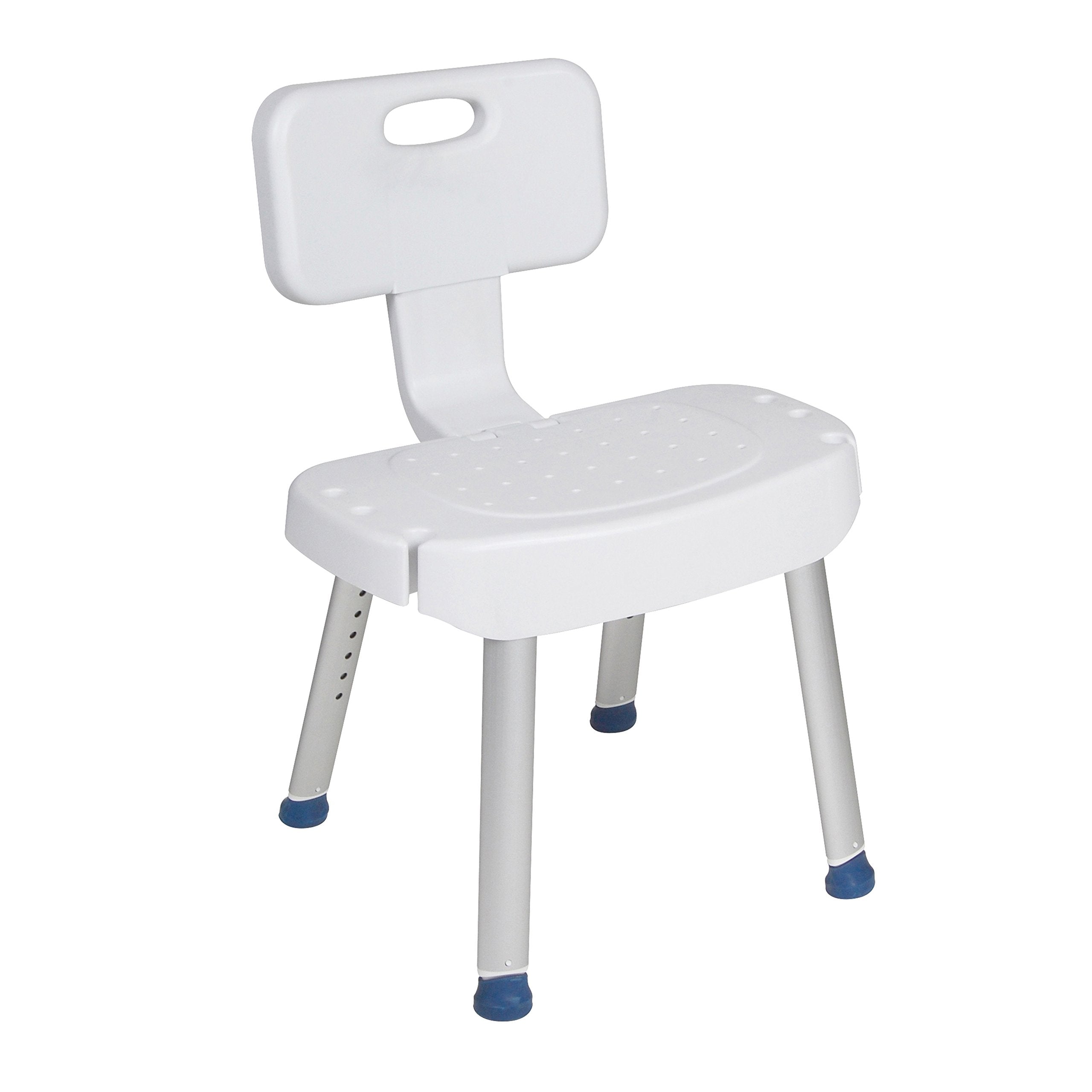 Drive Medical Bathroom Safety Shower Chair with Folding Back, White