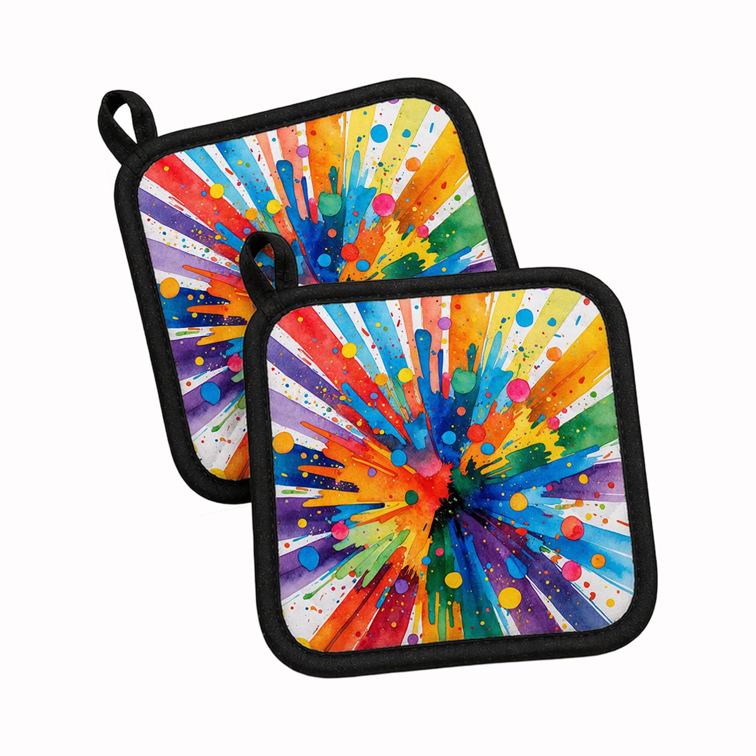 Carolines Treasures Gay Pride Joy as Resistance Pot Holder Set of 2 Heat Resistant Quilted Hot Pads 7.5 x 7.5 Inch, Insulated Kitchen Trivets for Cooking & Baking