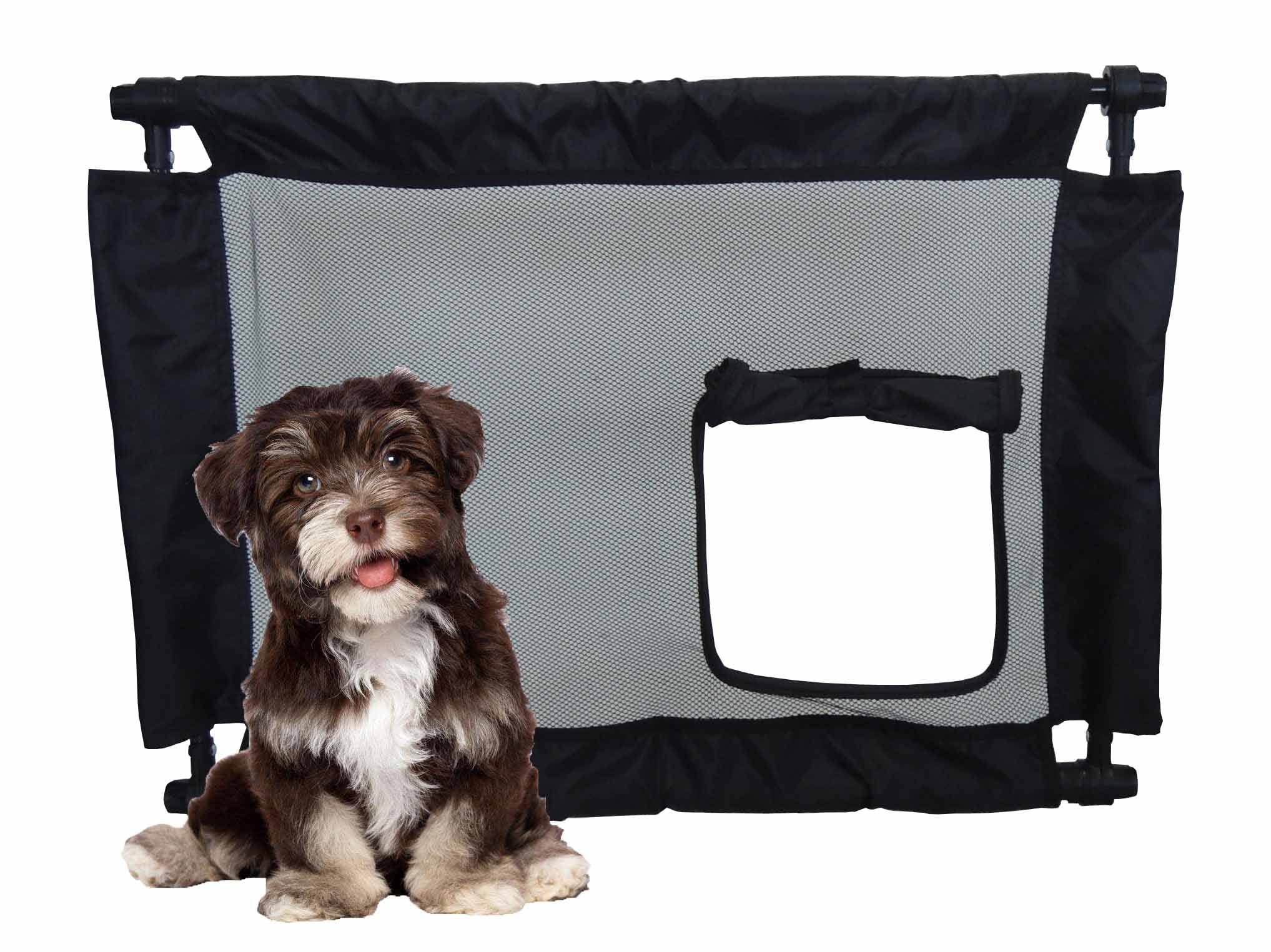 Pet Life Porta-Gate Travel Collapsible And Adjustable Folding Pet Cat Dog Gate - One Size - Black