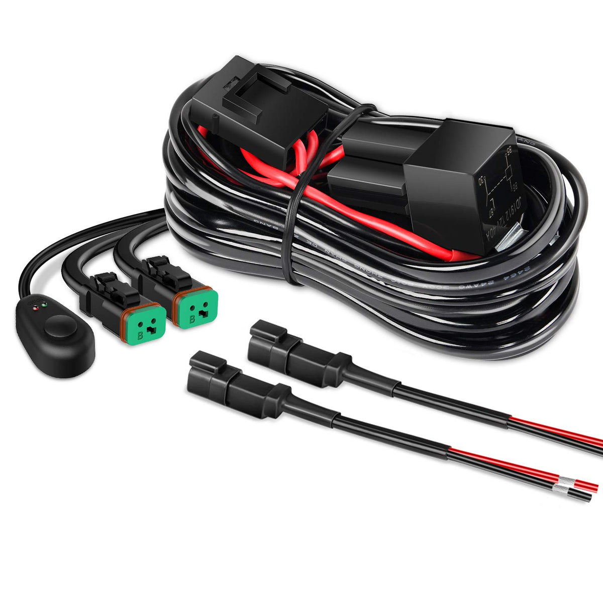 Nilight - 10016W 16Awg Dt Connector Wiring Harness Kit Led Light Bar 12V On Off Switch Power Relay Blade Fuse For Off Road Light