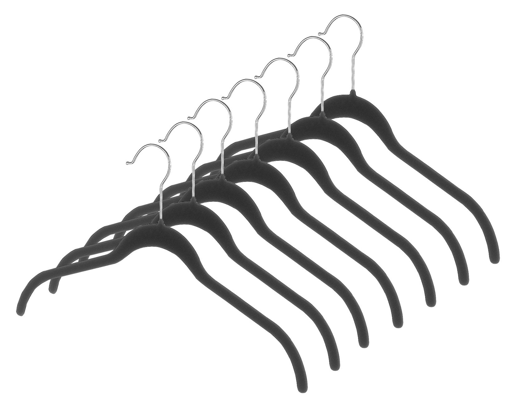 Whitmor Flocked Dressshirt Hangers Set Of 7 Black