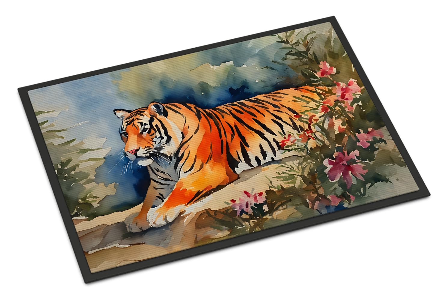 Carolines Treasures DAC2990MAT Tiger Doormat Front Door Mat Indoor Outdoor Rugs for Entryway, Non Slip Washable Low Pile, 18H X 27W