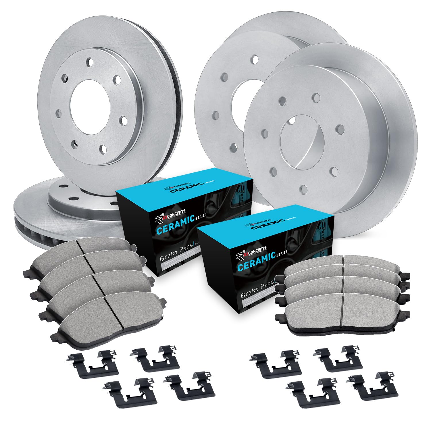 R1 Concepts Disc Brake Rotor Set with Ceramic Pads and Hardware WFWH2-54035