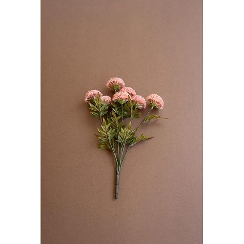 Bundle Of Seven  Artificial Zinnias - Light Pink