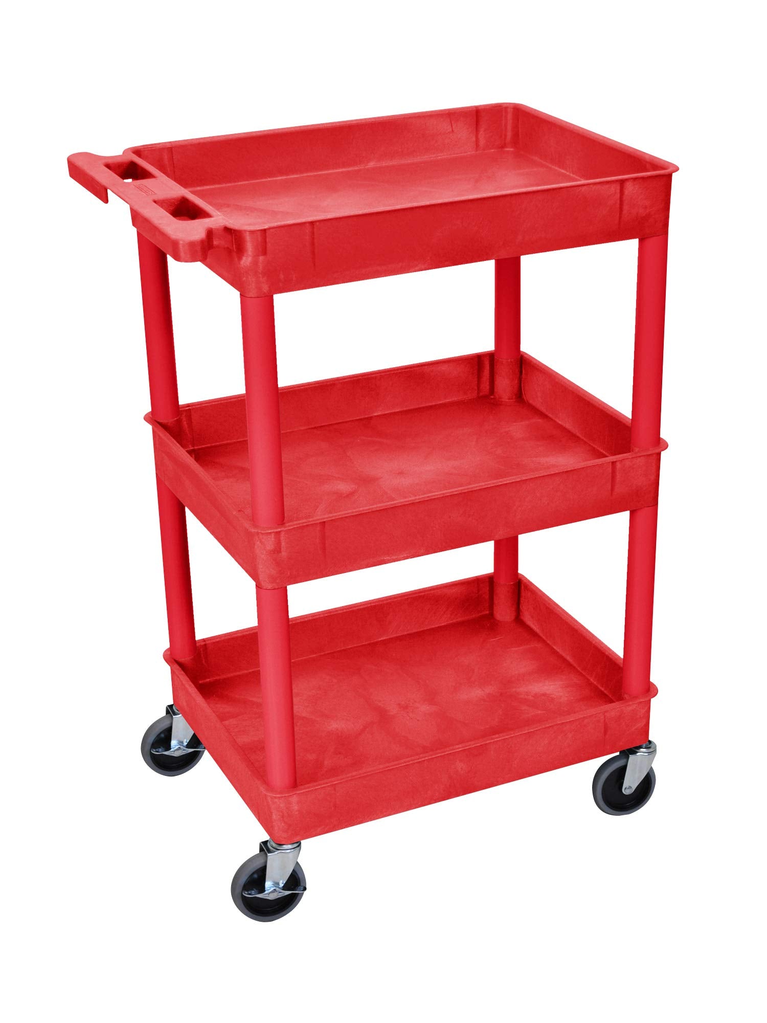 Luxor 3 Shelf Tub Cart Red