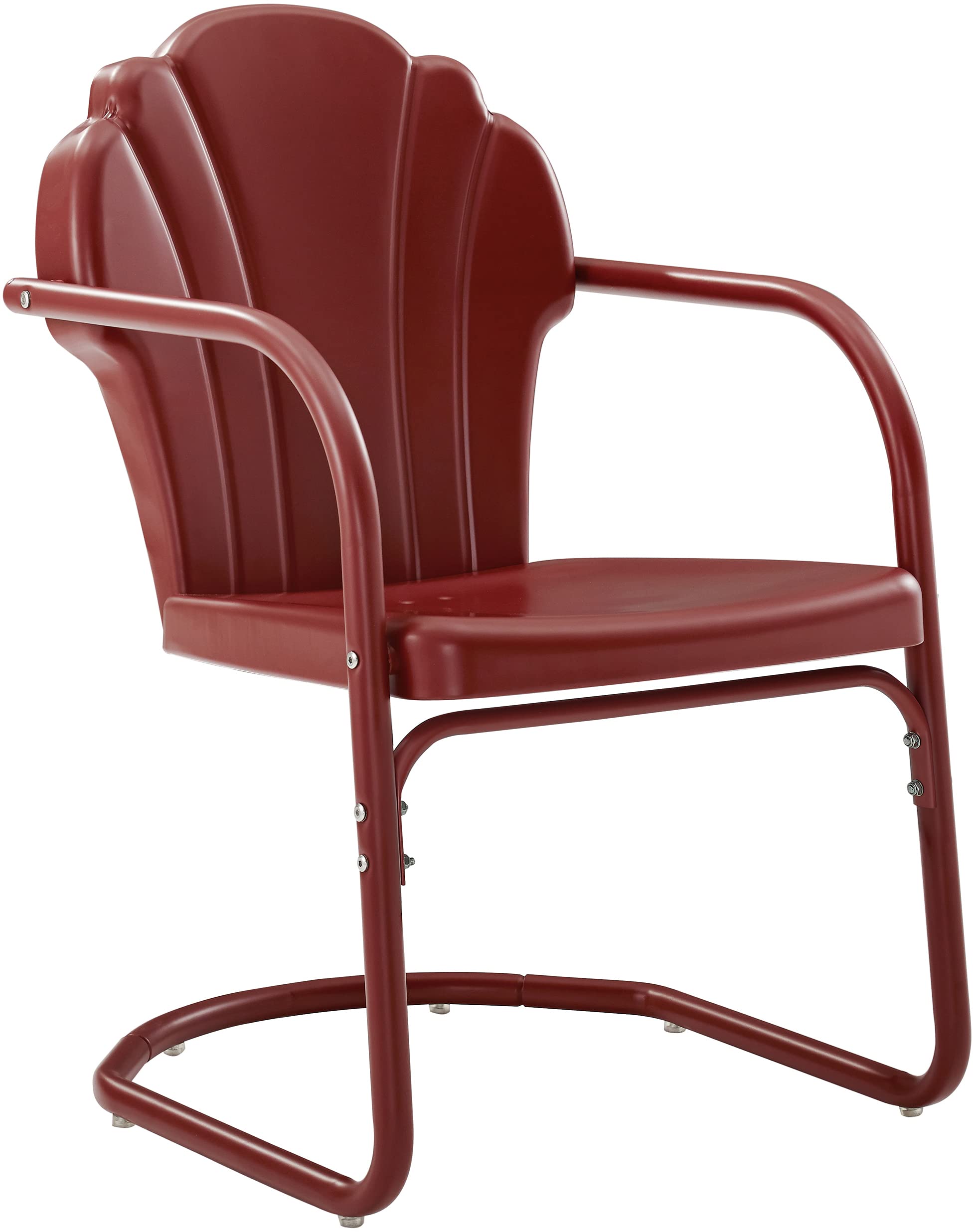 Tulip Retro Metal Chair  Dark Red Satin