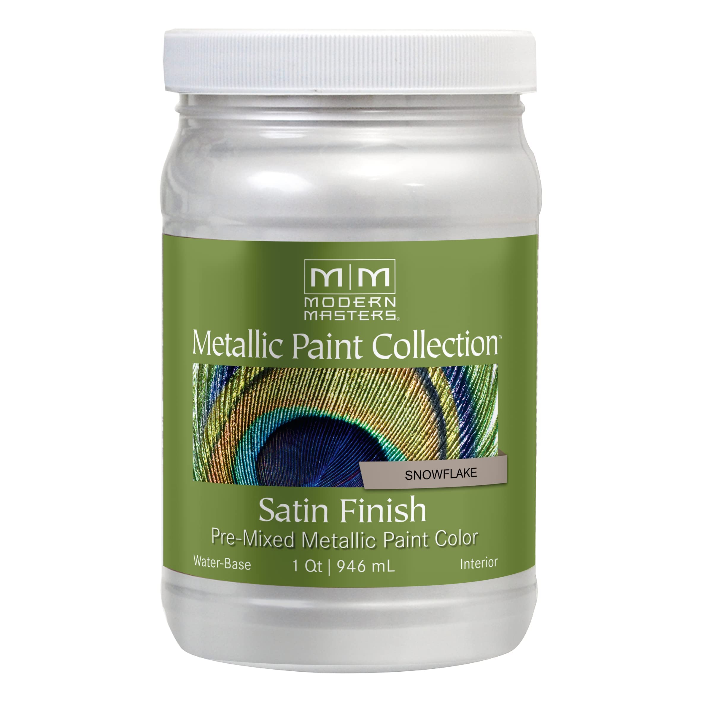 Modern Masters 1 Qt Me707 Snowflake Metallic Paint Collection Water-Based Decorative Metallic Paint
