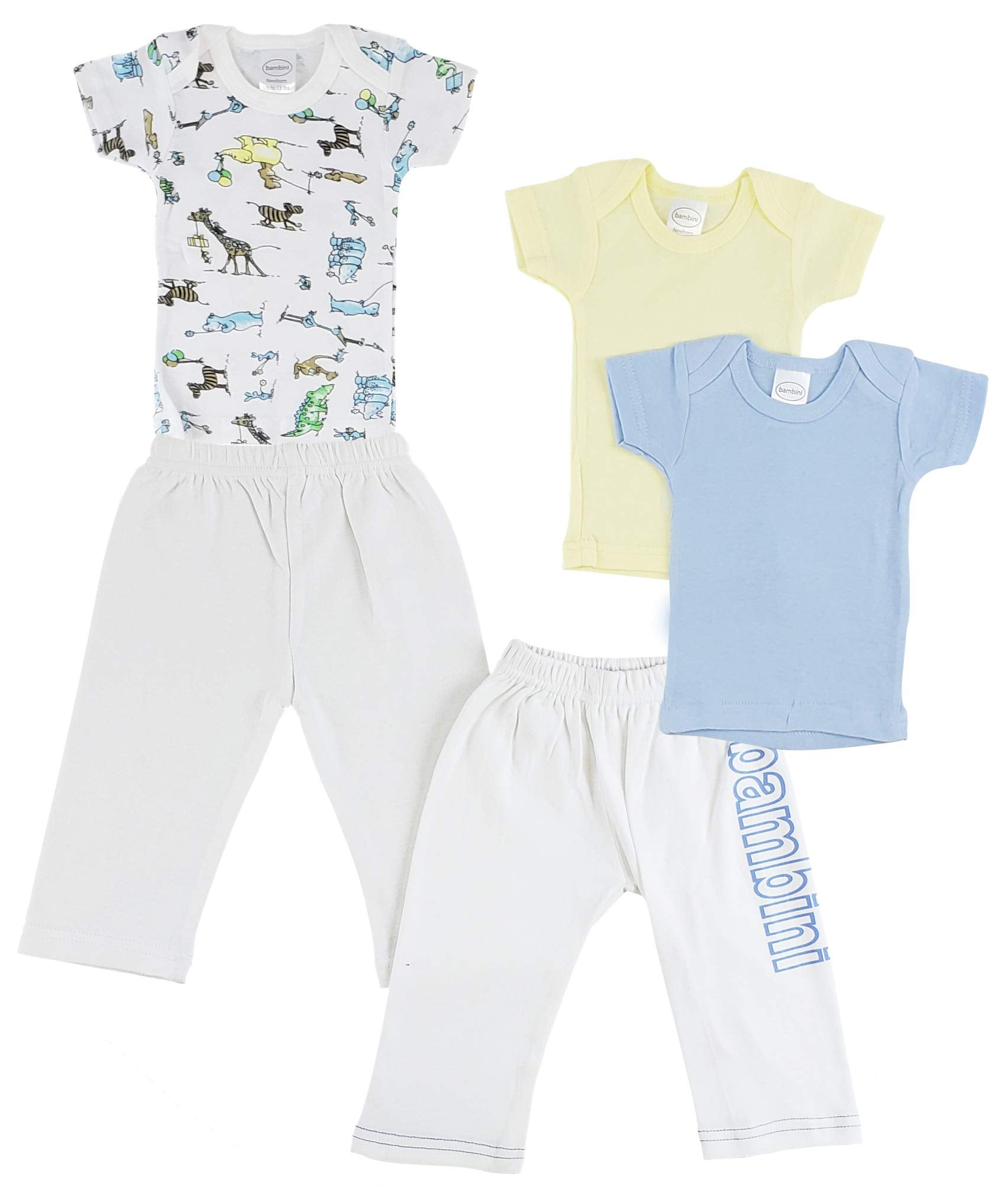 Bambini Infant Boys T-Shirts And Track Sweatpants - Medium Whiteblue
