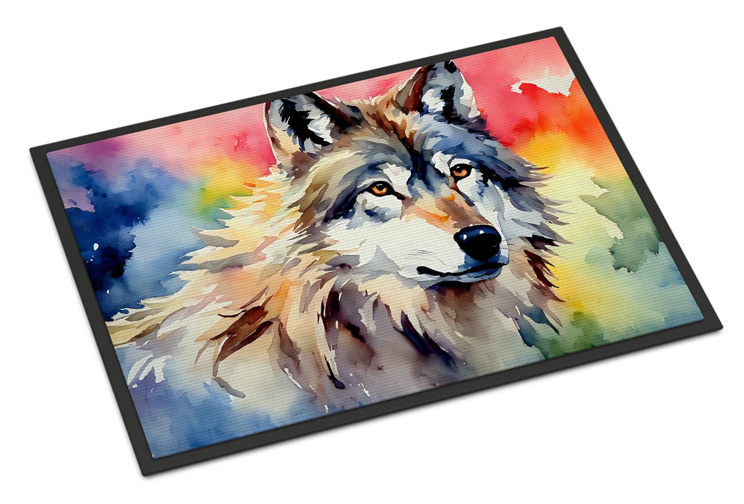 Carolines Treasures DAC3009MAT Wolves Wolf Doormat Front Door Mat Indoor Outdoor Rugs for Entryway, Non Slip Washable Low Pile, 18H X 27W