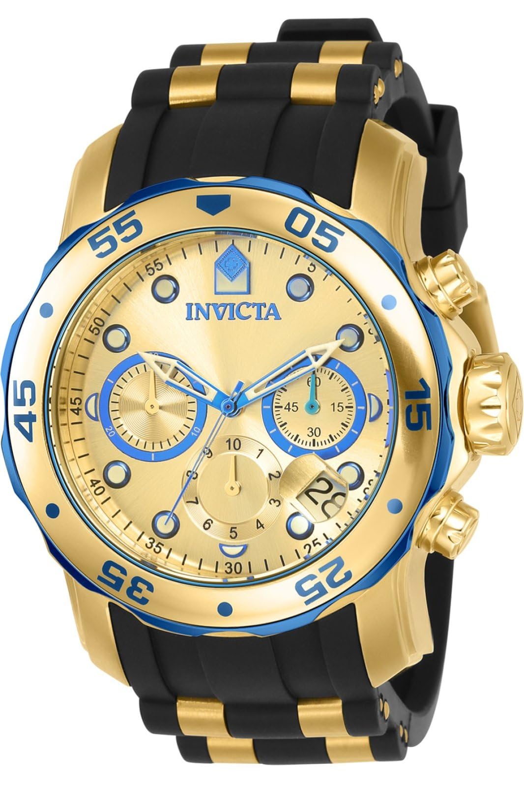 Invicta Mens 17887 Pro Diver Quartz Multifunction Gold Dial Watch