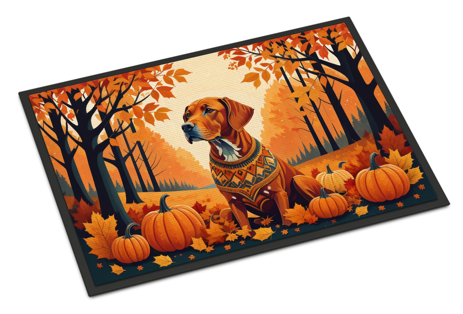 Carolines Treasures DAC1077JMAT Vizsla Fall Indoor or Outdoor Mat 24x36 Front Door Mat Indoor Outdoor Rugs for Entryway, Non Slip Washable Low Pile, 24H X 36W