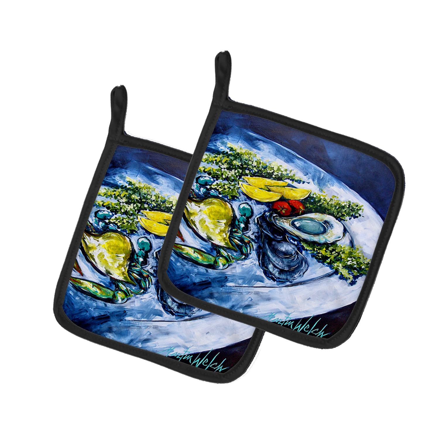Oyster Plate Pair of Pot Holders