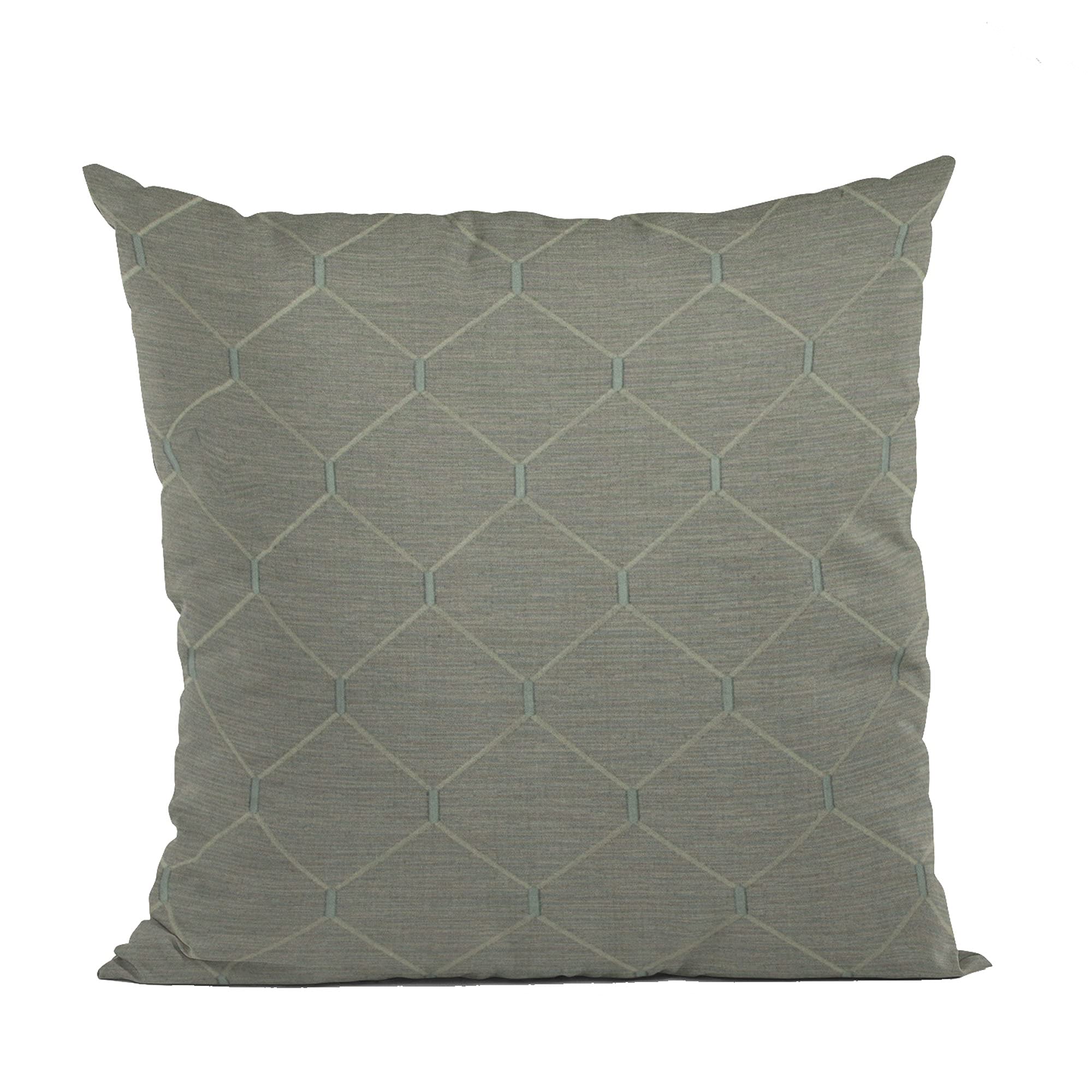 Plutus Urban Grey Kona Embroydery, Some Shine To This Pattern Luxury Throw Pillow - Double sided  18 x 18”
